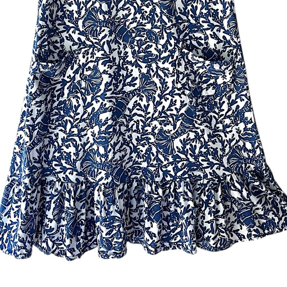 LILY PULITZER | NWOT KRISTEN FLOUNCE DRESS KRILLEN IT NAVY & WHITE | EXTRA SMALL - Picture 7 of 12
